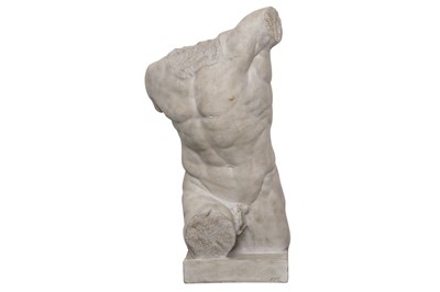 Lot 107 - PURE WHITE LINES, AFTER THE ANTIQUE, A LARGE SCULPTURE OF A TORSO