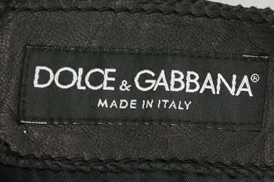 Lot 213 - Dolce & Gabbana Black Leather Hooded Jacket - Size 44
