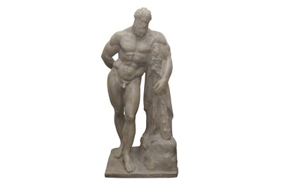 Lot 112 - PURE WHITE LINES, AFTER THE ANTIQUE, A CLASSICAL SCULPTURE OF THE FARNESE HERCULES