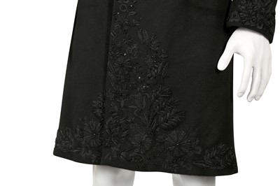 Lot 196 - Alexander McQueen Black Wool Embellished Coat - Size 46