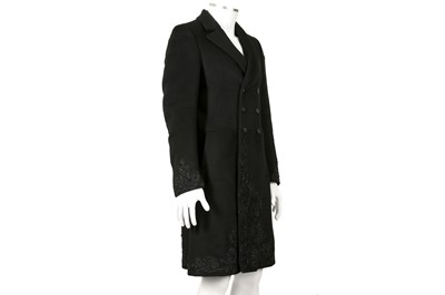 Lot 196 - Alexander McQueen Black Wool Embellished Coat - Size 46