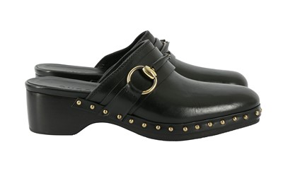 Lot 183 - Gucci Black Horsebit Mule Clog - Size 39