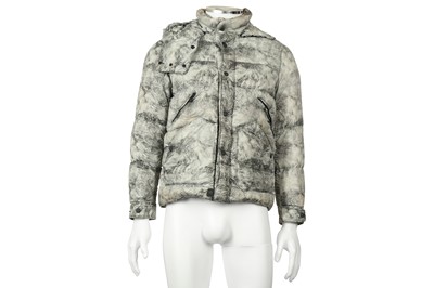 Lot 26 - Moncler Grey Print Puffer Jacket - Size 0