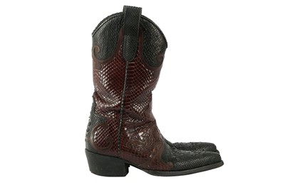 Lot 128 - Gucci Tom Ford Runway Python Western Boot - Size 40