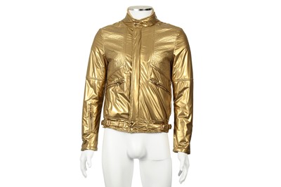 Lot 178 - Dolce & Gabbana Metallic Gold Bomber Jacket - Size 44