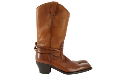 Lot 174 - Gucci Tan Long Western Boot - Size 40