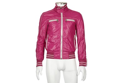Lot 7 - Dolce & Gabbana Fuchsia Nylon Bomber Jacket - Size 44