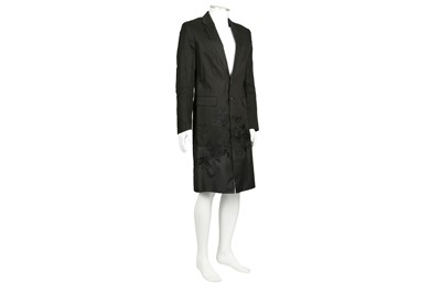 Lot 195 - Alexander McQueen Black Embroidered Coat - Size 48