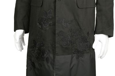 Lot 195 - Alexander McQueen Black Embroidered Coat - Size 48