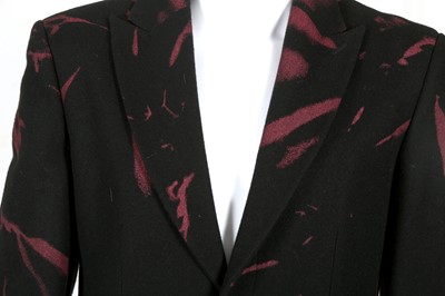 Lot 198 - Alexander McQueen Black Paint Effect Coat - Size 46