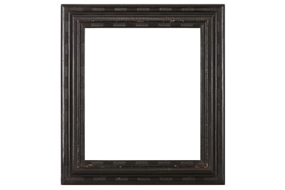 Lot 85 - A DUTCH LATE 18TH CENTURY RIPPLE MOULDED EBONISED REVERSE PROFILE FRAME