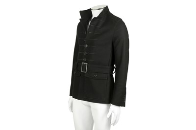 Lot 224 - Dior Black Wool Military Coat - Size 44