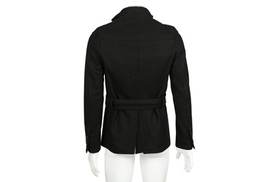 Lot 224 - Dior Black Wool Military Coat - Size 44