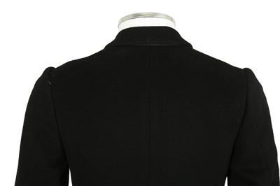 Lot 197 - Alexander McQueen Black Cashmere Bird Motif  Coat - Size 48
