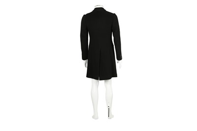 Lot 197 - Alexander McQueen Black Cashmere Bird Motif  Coat - Size 48