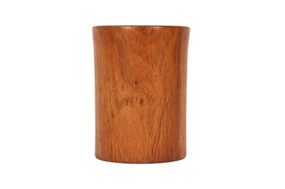 Lot 64 - A CHINESE HARDWOOD BRUSH POT, BITONG