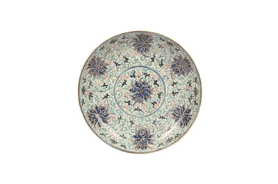 Lot 655 - A CHINESE 'LOTUS SCROLL' DISH.