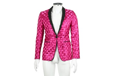 Lot 6 - Dolce & Gabbana Fuchsia Woven Blazer - Size 44