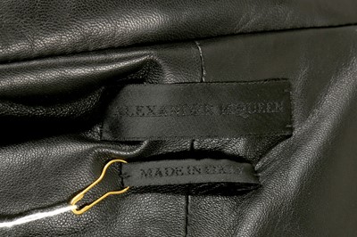 Lot 225 - Alexander McQueen Black Leather Bomber Jacket