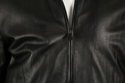 Lot 225 - Alexander McQueen Black Leather Bomber Jacket