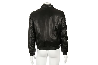 Lot 225 - Alexander McQueen Black Leather Bomber Jacket