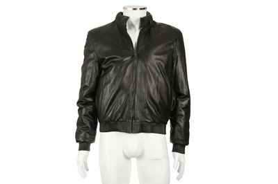 Lot 225 - Alexander McQueen Black Leather Bomber Jacket