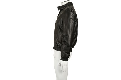 Lot 225 - Alexander McQueen Black Leather Bomber Jacket