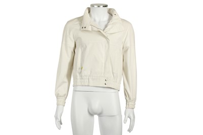 Lot 257 - Louis Vuitton White Cotton Motorcycle Jacket - Size 42