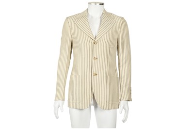 Lot 190 - Gucci Cream Pinstripe Blazer - Size 44