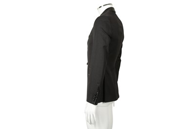 Lot 228 - Dolce & Gabbana Black Leather Detailed Blazer - Size 44