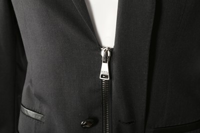 Lot 228 - Dolce & Gabbana Black Leather Detailed Blazer - Size 44