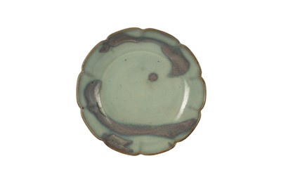 Lot 465 - A CHINESE JUNYAO LOBED DISH.
