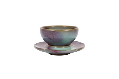 Lot 468 - A CHINESE JUNYAO CUP AND STAND.
