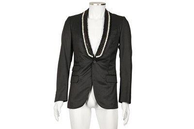 Lot 201 - Alexander McQueen Black Beaded Blazer - Size 46