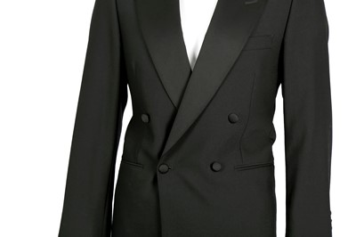 Lot 232 - Aquascutum Black Wool Tuxedo Suit - Size 36
