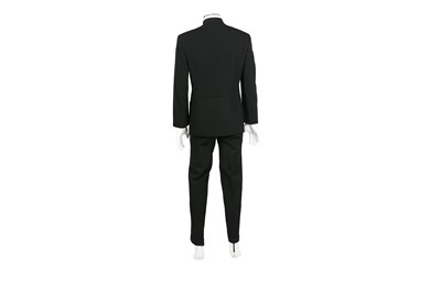 Lot 233 - Thierry Mugler Black Wool Mandarin Collar Suit - Size 46