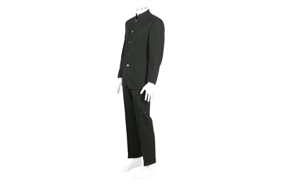 Lot 233 - Thierry Mugler Black Wool Mandarin Collar Suit - Size 46