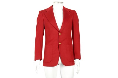 Lot 4 - Gucci Red Cashmere Single Breasted Blazer - Size 44