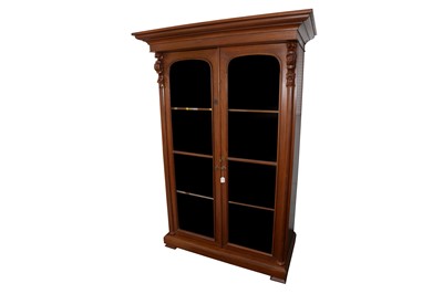 Lot 218 - A PAIR OF ANGLO INDIAN TEAK GLAZED BOOKCASES, 20TH CENTURY