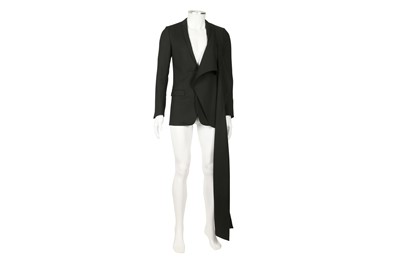 Lot 209 - Dior Black Draped Single Breasted Blazer - Size 44
