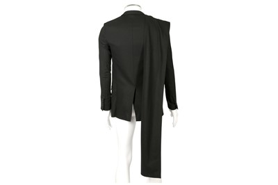 Lot 209 - Dior Black Draped Single Breasted Blazer - Size 44