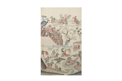 Lot 103 - A CHINESE KESI 'XIWANGMU' SILK PANEL.