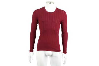 Lot 16 - Louis Vuitton Burgundy Fine Knit Jumper - Size XS