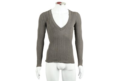 Lot 34 - Dolce & Gabbana Grey Deep V Neck Jumper - Size 44