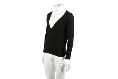 Lot 237 - Alexander McQueen Black Deep V Neck Jumper - Size S