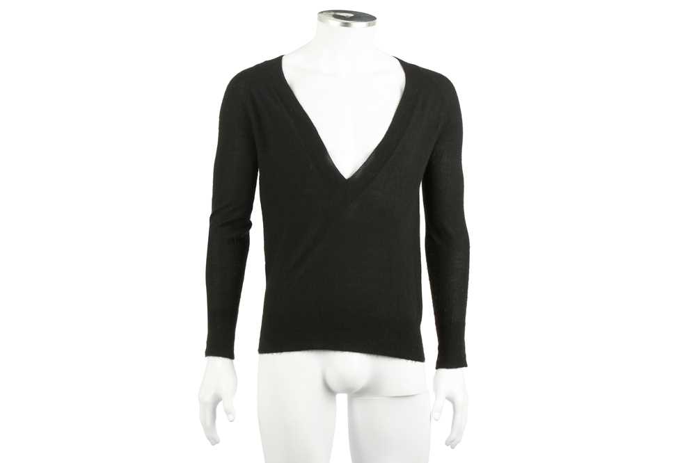 Lot 237 - Alexander McQueen Black Deep V Neck Jumper - Size S
