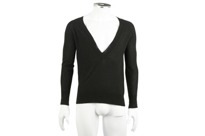 Lot 237 - Alexander McQueen Black Deep V Neck Jumper - Size S