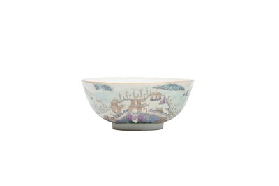 Lot 415 - A CHINESE FAMILLE ROSE BOWL DEPICTING ZHANG JIANG MEN.