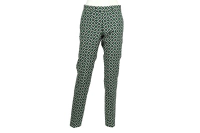 Lot 94 - Gucci Green Geometric Print Trouser - Size 44