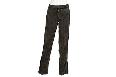 Lot 121 - Dolce & Gabbana Brown Velour Jogging Trouser - Size 44